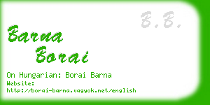 barna borai business card